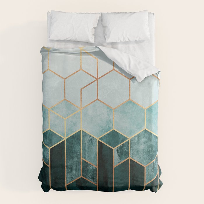 Teal Hexagons Duvet Cover Gallery Image 1