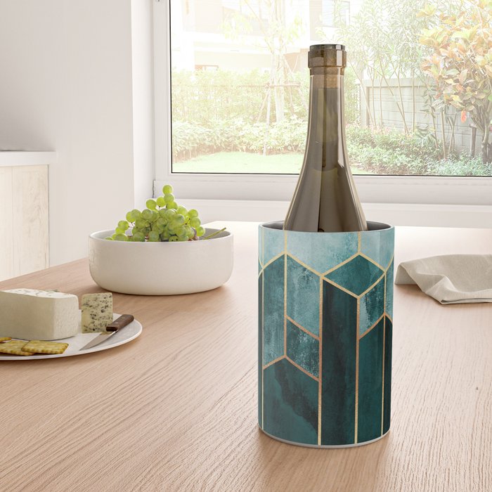 Teal Hexagons Wine Chiller Gallery Image 4