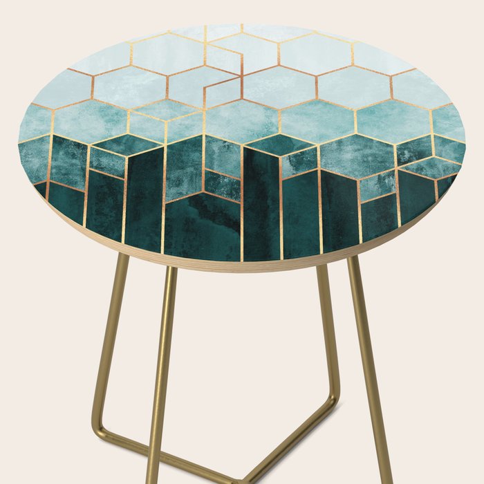 Teal Hexagons Side Table Gallery Image 2