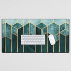 Teal Hexagons Desk Mat Gallery Image 1