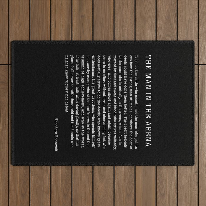 The Man In The Arena, Theodore Roosevelt Quote, Outdoor Rug Gallery Image 1
