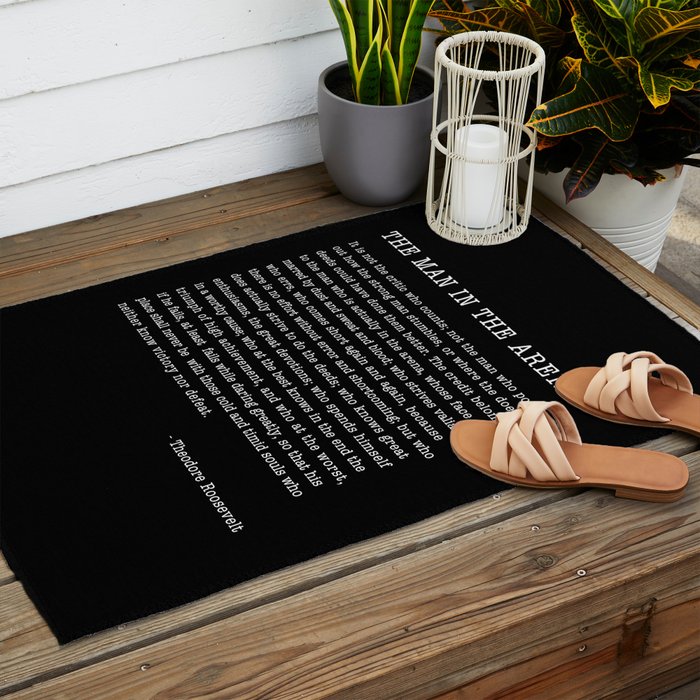 The Man In The Arena, Theodore Roosevelt Quote, Outdoor Rug Gallery Image 2