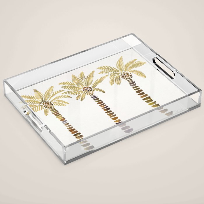 Mediterranean Palm Trees - Gold Palette Acrylic Tray Gallery Image 1