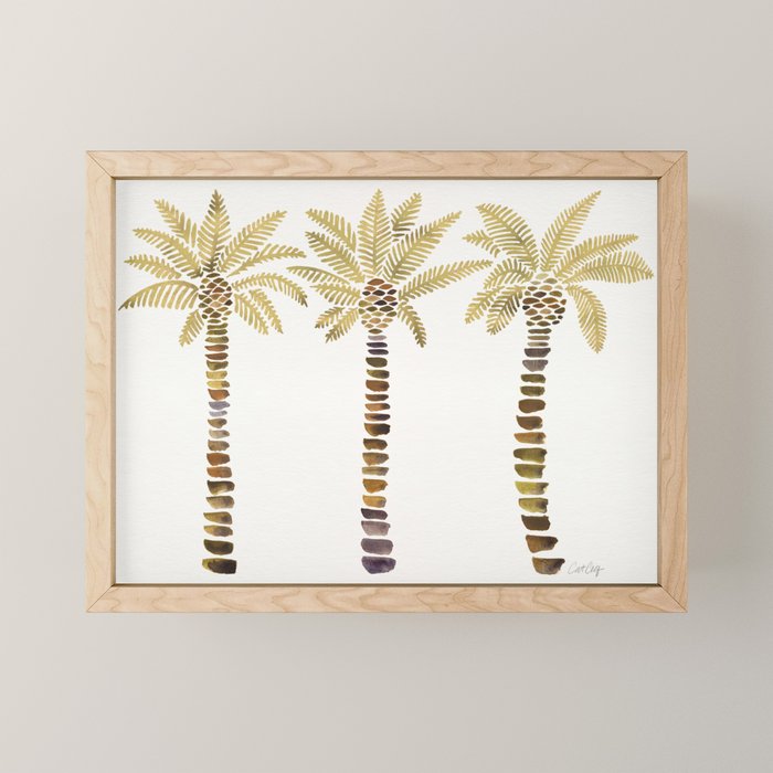 Mediterranean Palm Trees - Gold Palette Mini Art Print Gallery Image 1