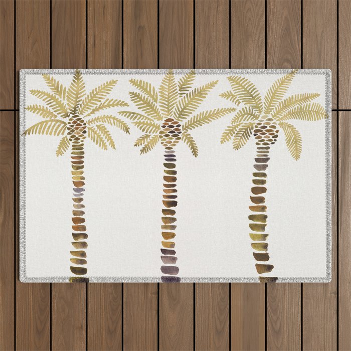Mediterranean Palm Trees - Gold Palette Outdoor Rug Gallery Image 1