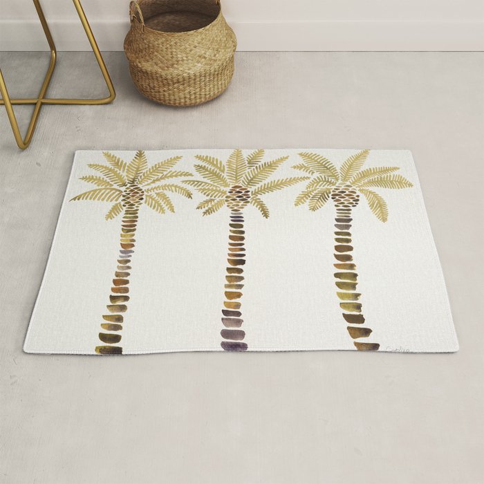 Mediterranean Palm Trees - Gold Palette Rug Gallery Image 1
