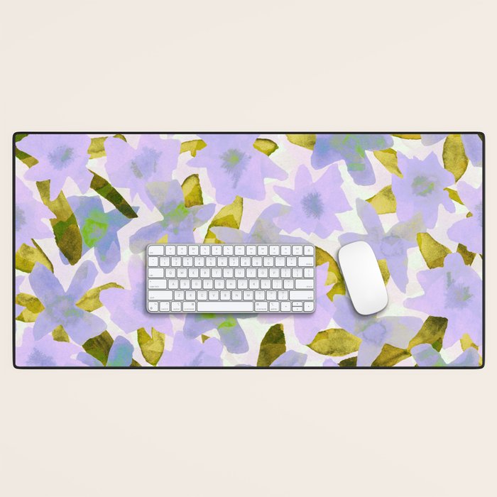 Lilac Watercolor Garden Desk Mat Gallery Image 1