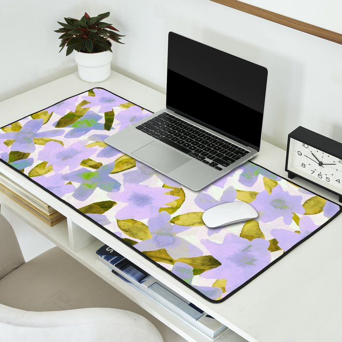 Lilac Watercolor Garden Desk Mat Gallery Image 2