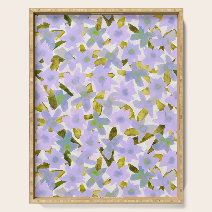 Lilac Watercolor Garden Serving Tray Gallery Image 1