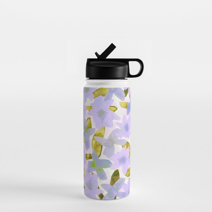 Lilac Watercolor Garden Water Bottle Gallery Image 1