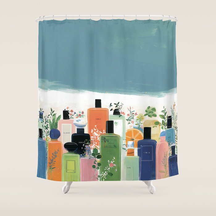 Botanical Citrus Perfume Collection Shower Curtain Gallery Image 1