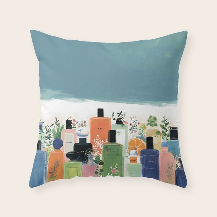 Botanical Citrus Perfume Collection Throw Pillow Gallery Image 6