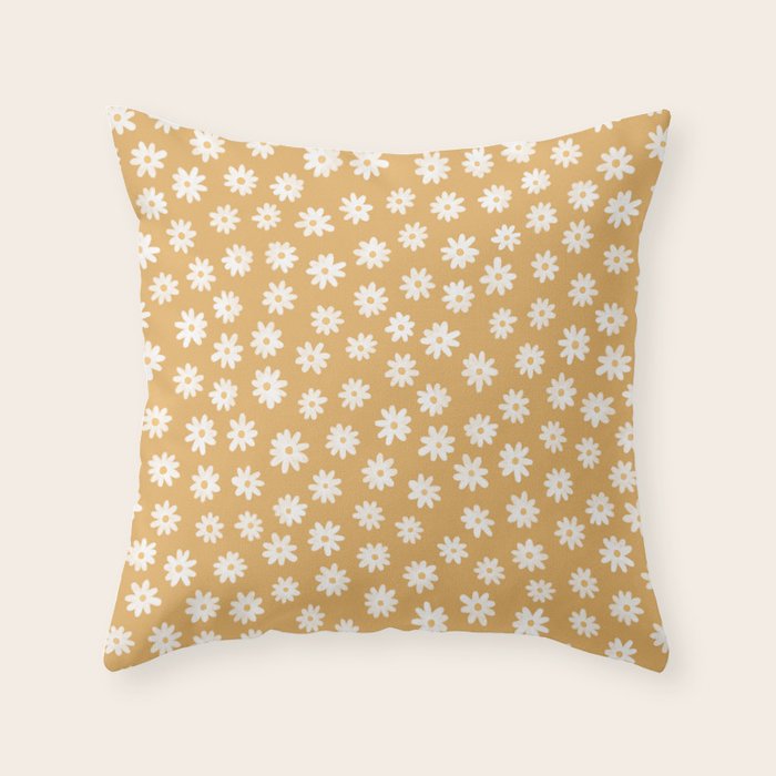 Yellow Daisy Fields  Throw Pillow Gallery Image 6