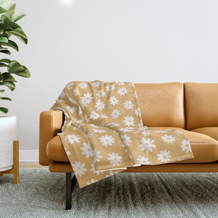 Yellow Daisy Fields  Throw Blanket Gallery Image 1