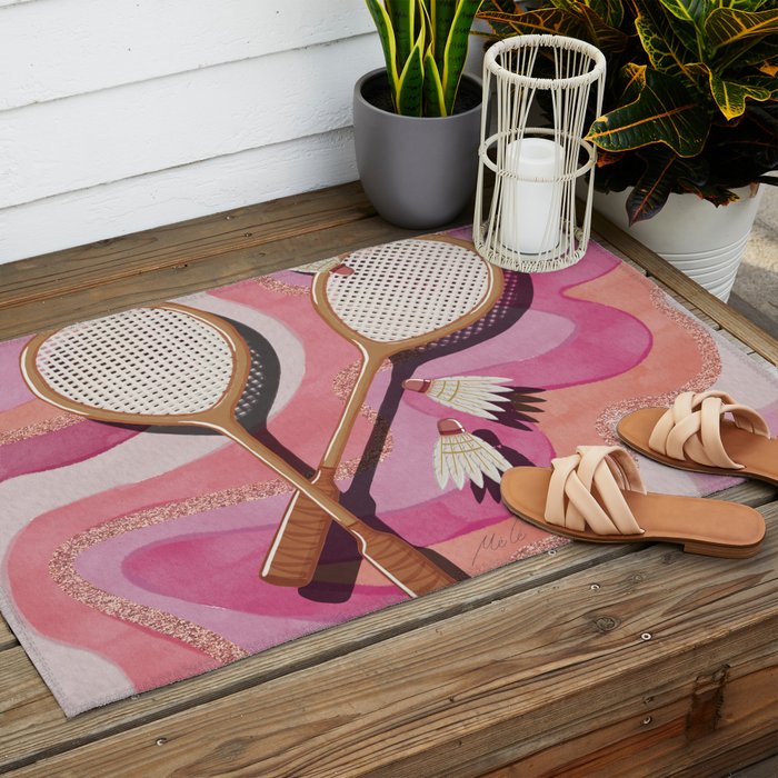 Badminton Retro Swirls Outdoor Rug Gallery Image 2