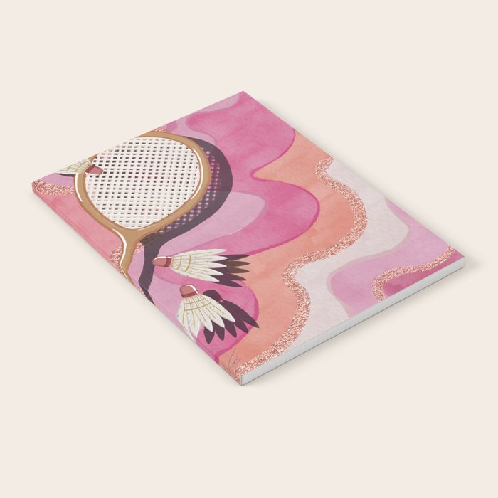 Badminton Retro Swirls Notebook Gallery Image 1