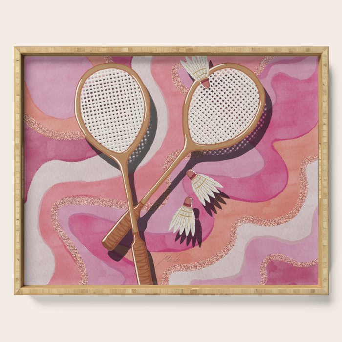 Badminton Retro Swirls Serving Tray Gallery Image 1