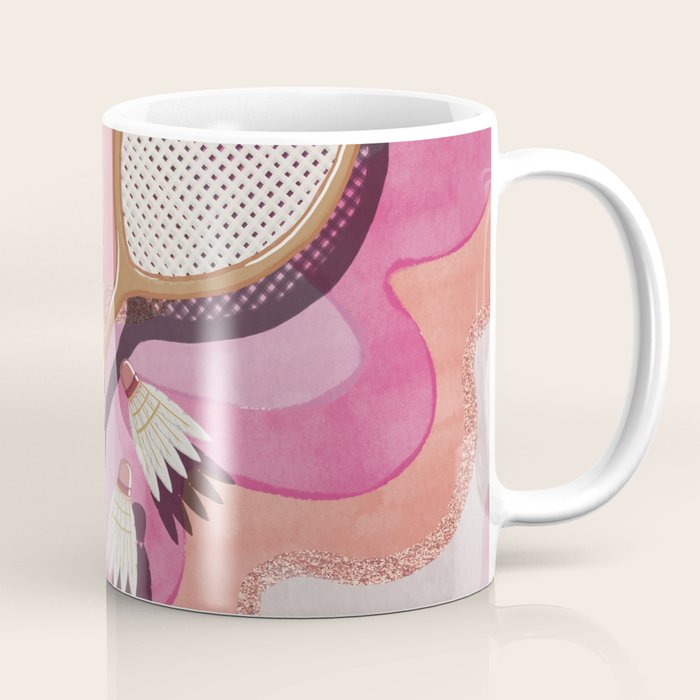 Badminton Retro Swirls Coffee Mug Gallery Image 1