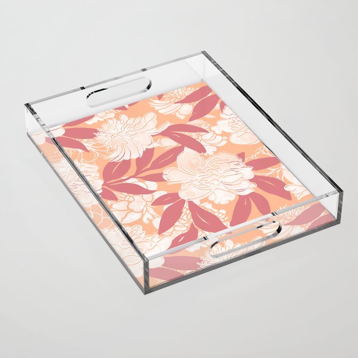 Modern floral blooms PF2 Acrylic Tray Gallery Image 1