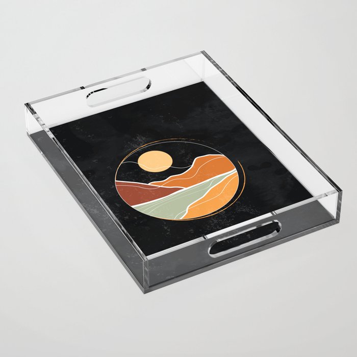 Night, Cowboy Acrylic Tray Gallery Image 1
