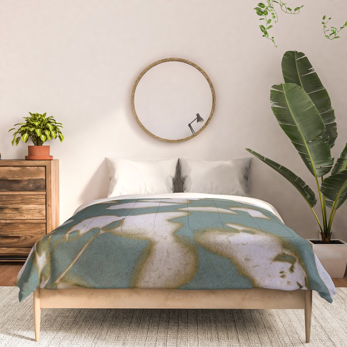 Botanical Whispers / Cyan & Green Comforter Gallery Image 3