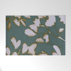 Botanical Whispers / Cyan & Green Welcome Mat Gallery Image 1