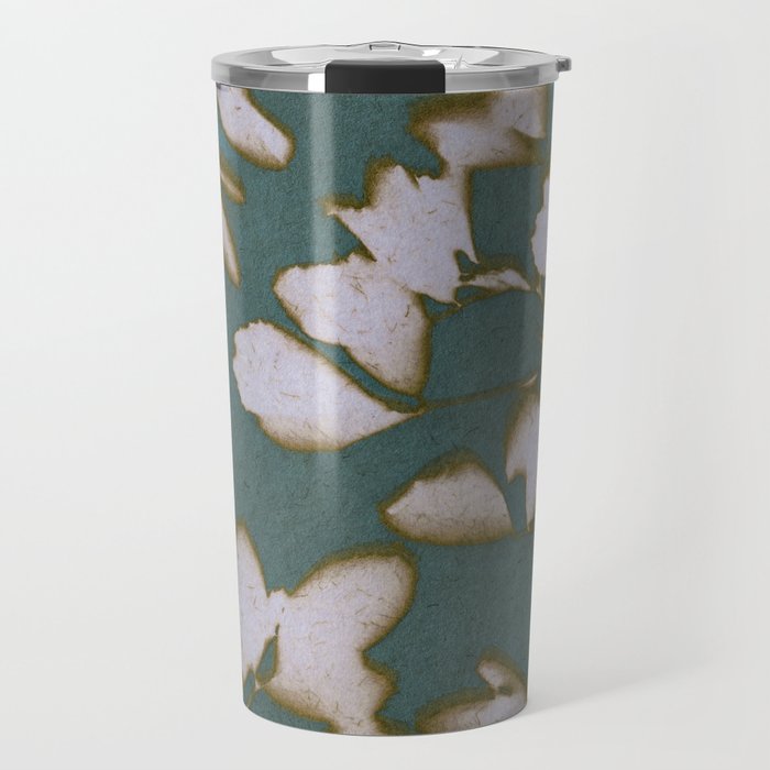 Botanical Whispers / Cyan & Green Travel Mug Gallery Image 1