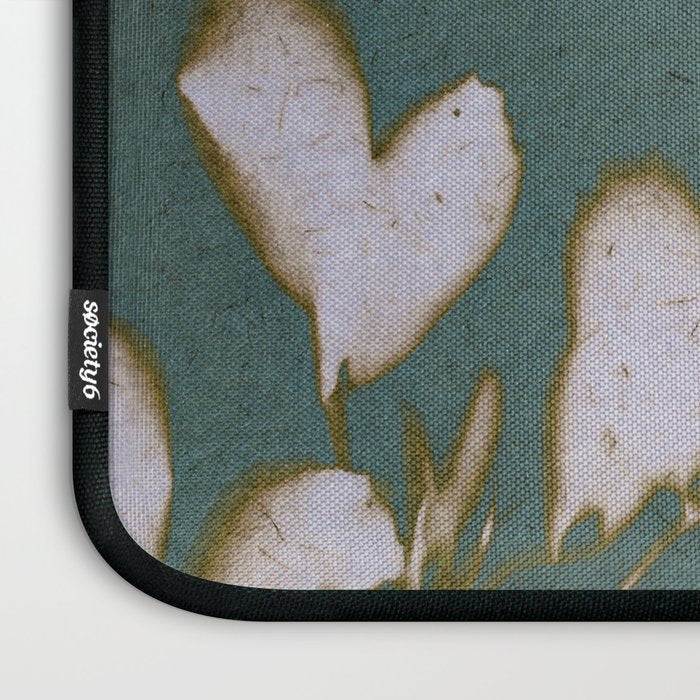 Botanical Whispers / Cyan & Green Laptop Sleeve Gallery Image 3