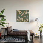 Botanical Whispers / Cyan & Green Wood Wall Art Gallery Image 2
