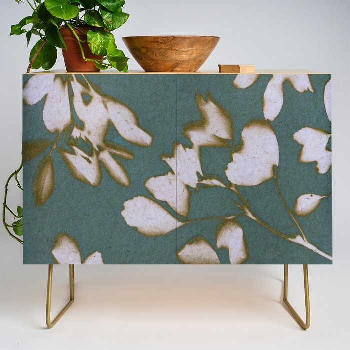 Botanical Whispers / Cyan & Green Credenza Gallery Image 1