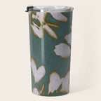 Botanical Whispers / Cyan & Green Travel Mug Gallery Image 3
