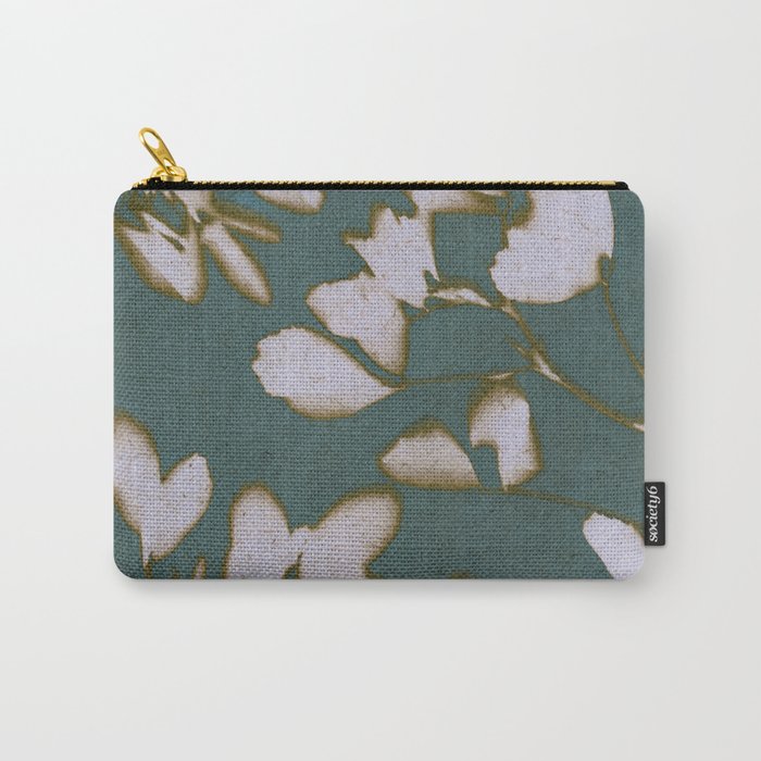 Botanical Whispers / Cyan & Green Carry All Pouch Gallery Image 1