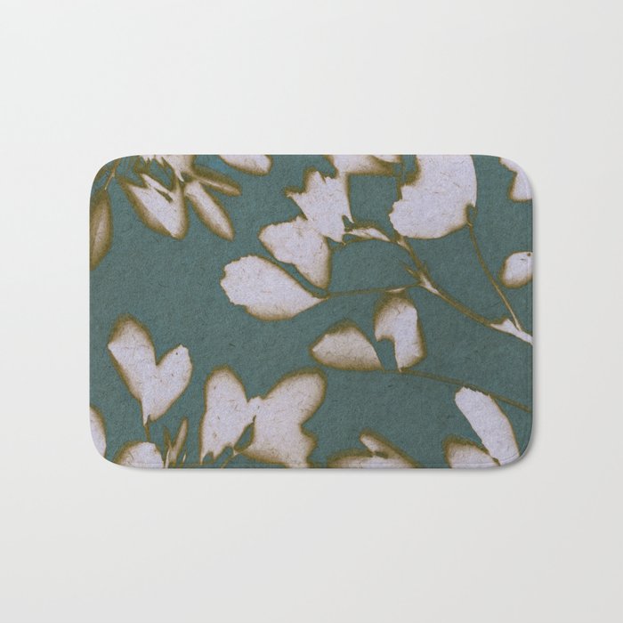 Botanical Whispers / Cyan & Green Bath Mat Gallery Image 1