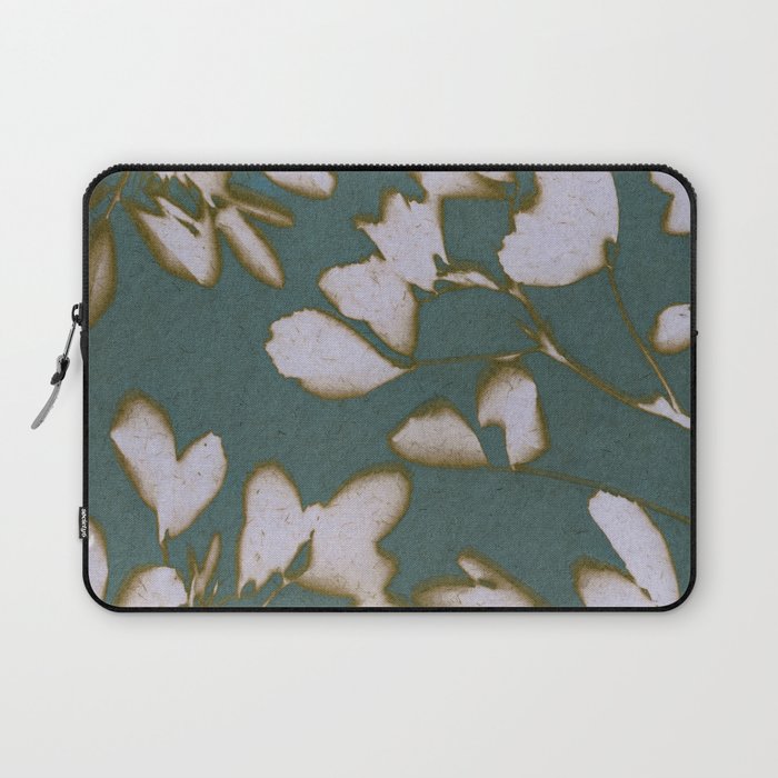 Botanical Whispers / Cyan & Green Laptop Sleeve Gallery Image 1