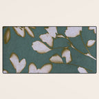 Botanical Whispers / Cyan & Green Desk Mat Gallery Image 3