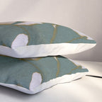Botanical Whispers / Cyan & Green Pillow Sham Gallery Image 3
