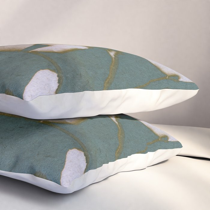 Botanical Whispers / Cyan & Green Pillow Sham Gallery Image 3