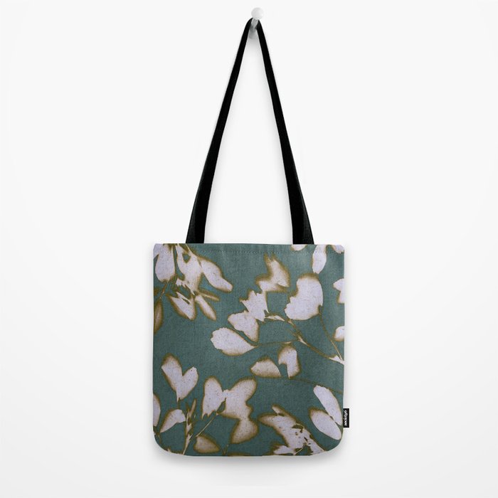 Botanical Whispers / Cyan & Green Tote Bag Gallery Image 2