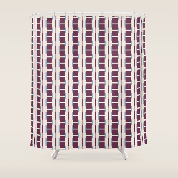 Burgundy Grid Elegance Shower Curtain Gallery Image 1