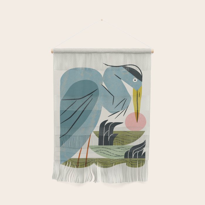 Blue Heron, Green Marsh Wall Hanging Gallery Image 1
