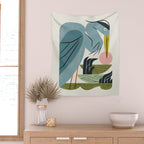 Blue Heron, Green Marsh Wall Tapestry Gallery Image 2