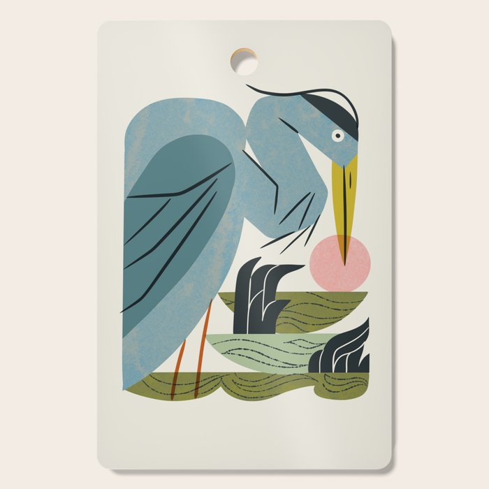Blue Heron, Green Marsh Cutting Board Gallery Image 1