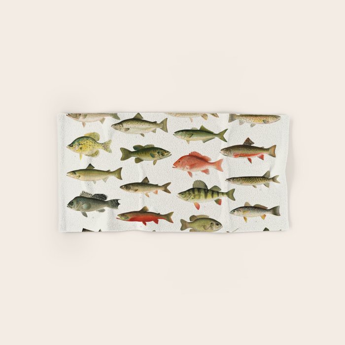 Illustrated North America Game Fish Identification Chart Bath Towel Gallery Image 1