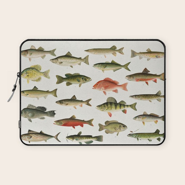Illustrated North America Game Fish Identification Chart Laptop Sleeve
