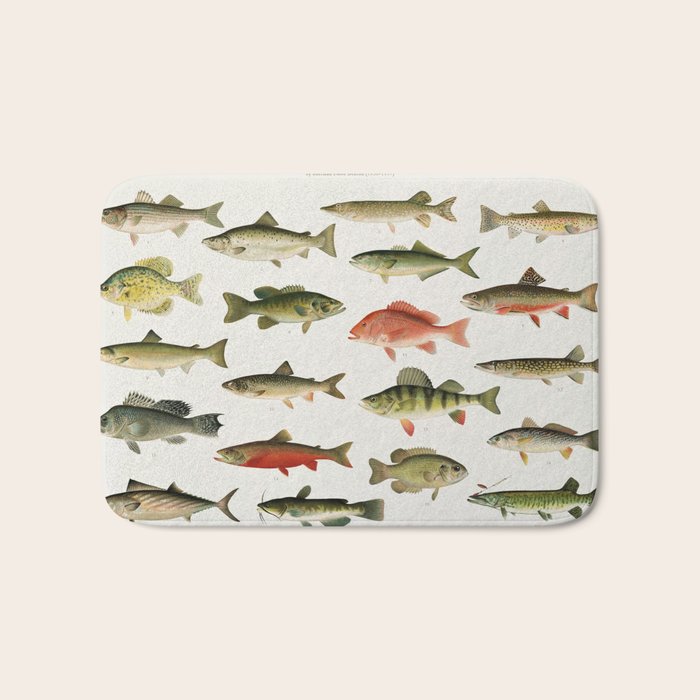 Illustrated North America Game Fish Identification Chart Bath Mat Gallery Image 1