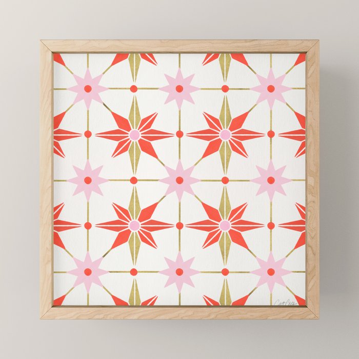 Starburst Mosaic - Coral & Gold Palette Mini Art Print Gallery Image 1