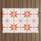 Starburst Mosaic - Coral & Gold Palette Outdoor Rug Gallery Image 1