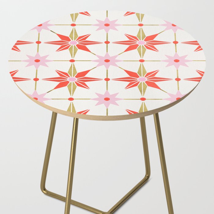 Starburst Mosaic - Coral & Gold Palette Side Table Gallery Image 2