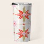 Starburst Mosaic - Coral & Gold Palette Travel Mug Gallery Image 3