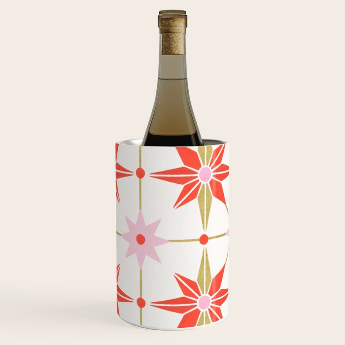 Starburst Mosaic - Coral & Gold Palette Wine Chiller Gallery Image 2